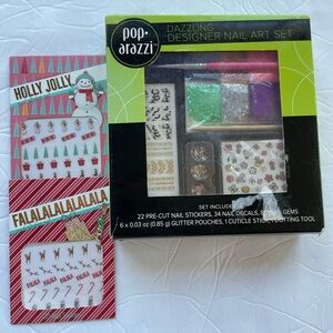 Nail Set Pop-Arazzi Dazzling Set + Holiday Nail Decals